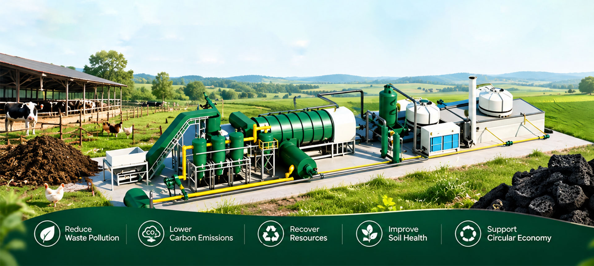 Animal Manure to Biochar Solution​